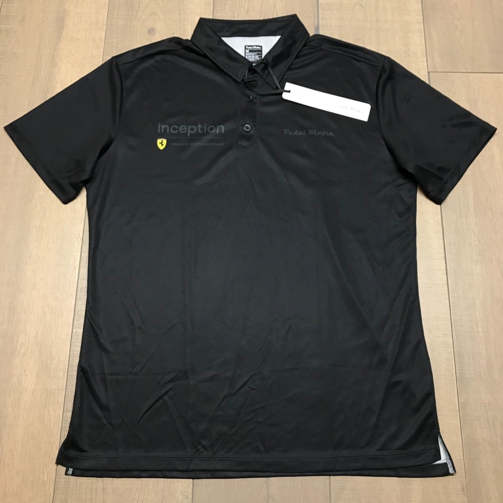 Pedal Mafia Polo Shirt Mens Size M Black Inception Ferrari‎ Cycling Short Sleeve